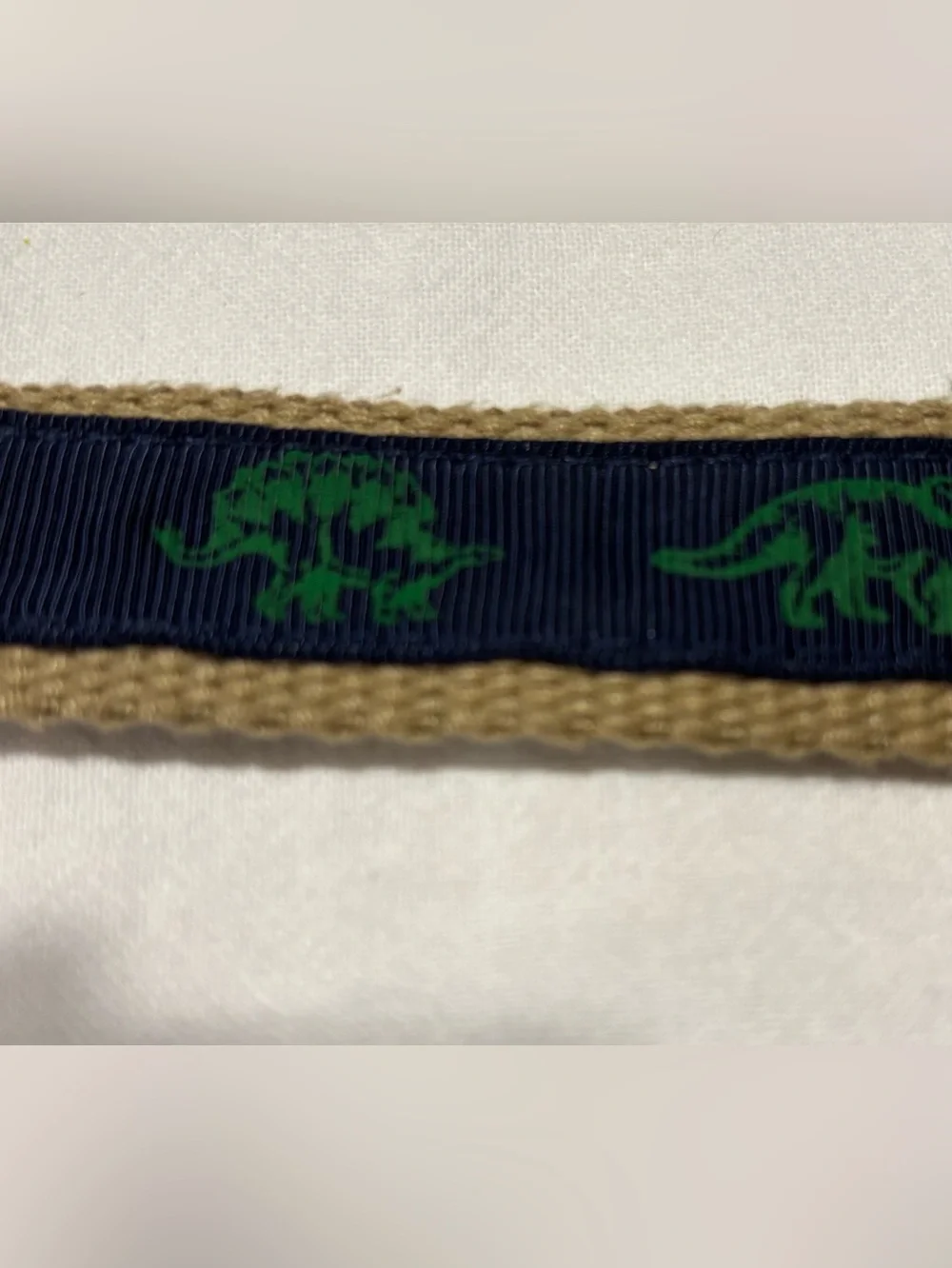 Boys Dinosaur 24” Belt  with Navy and Green Dinosaur Pattern